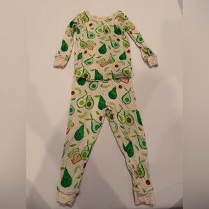 Little sleepies two piece pajamas smiling avocados